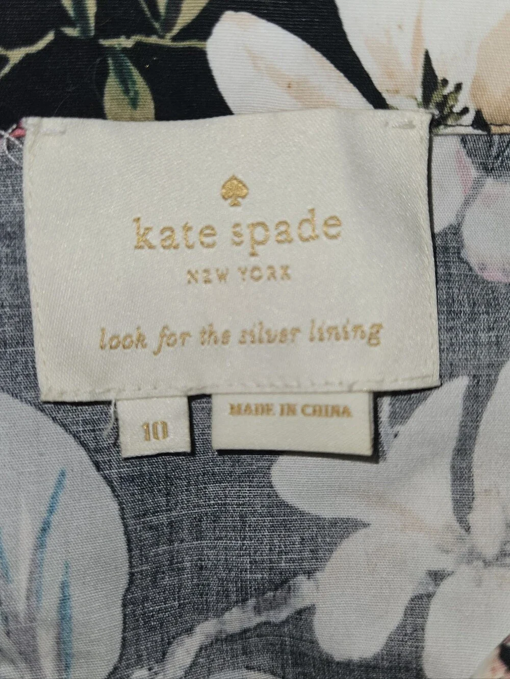 Kate Spade New York Botanical Lace Inset Poplin Dress
